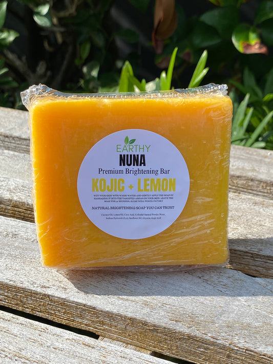 Kojic Acid Brightening Soap for Dark Spots Earthy Nuna Handmade Soap Lemon Soap